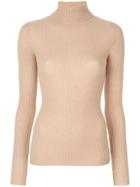 R13 Ribbed Roll Neck Top - Nude & Neutrals