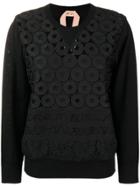 No21 Embroidered Lace Sweater - Black