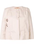 No21 Embroidered A-line Jacket - Nude & Neutrals