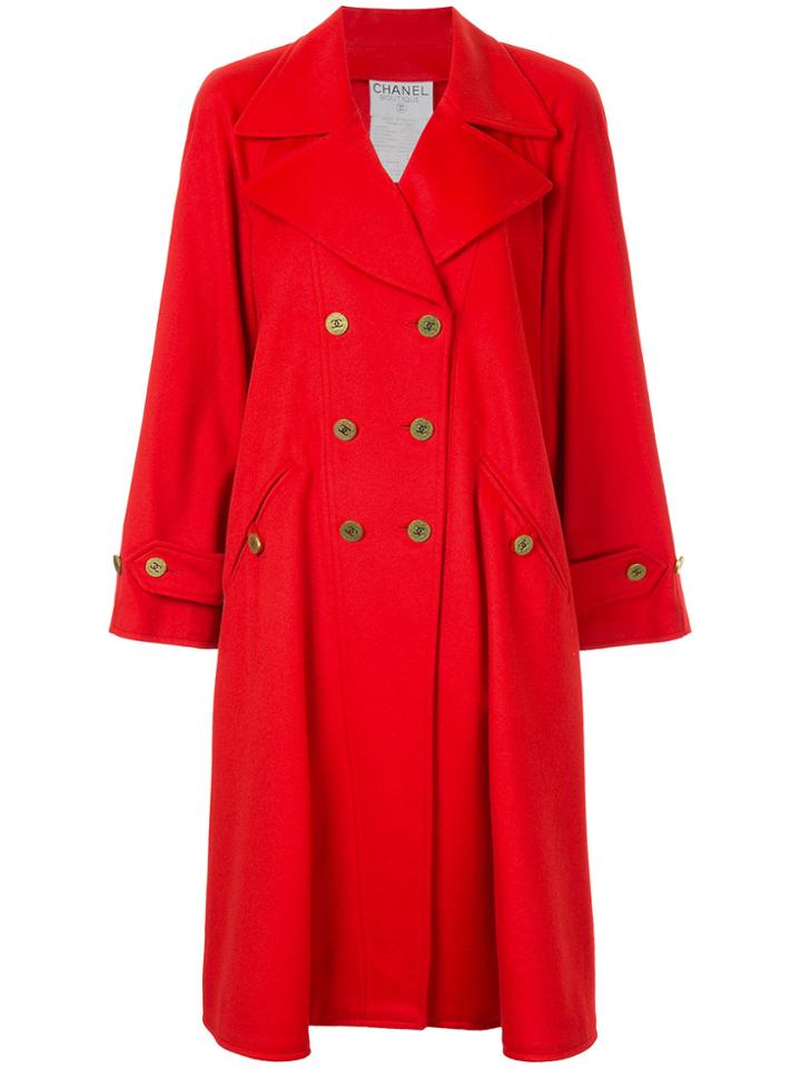 Chanel Vintage Cashmere Double-breasted Flared Coat