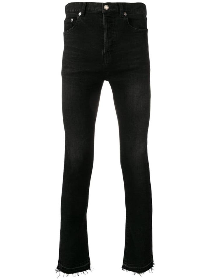 Saint Laurent Raw Edge Skinny Jeans - Black