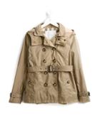 Burberry Kids Hooded Trench Coat, Girl's, Size: 10 Yrs, Nude/neutrals