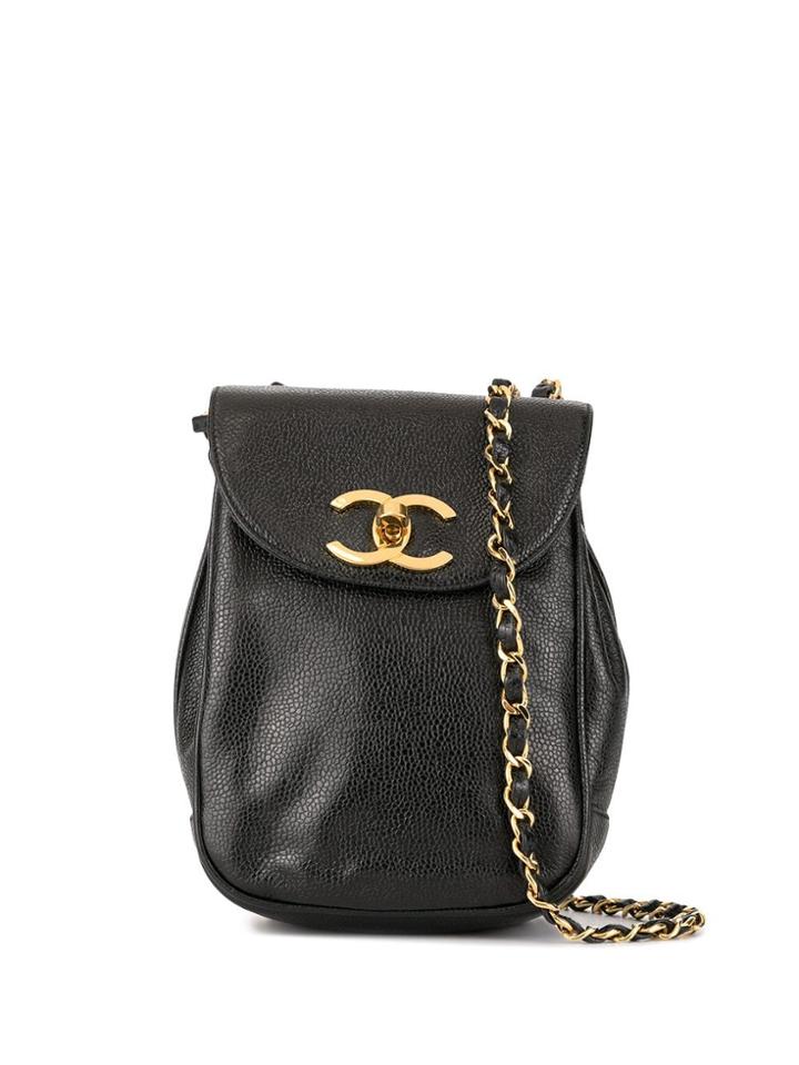 Chanel Pre-owned 1995 Cc Turn-lock Crossbody Bag - Black