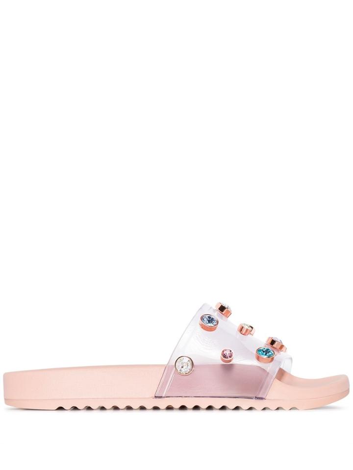 Sophia Webster Dina Crystal-embellished Slides - Pink