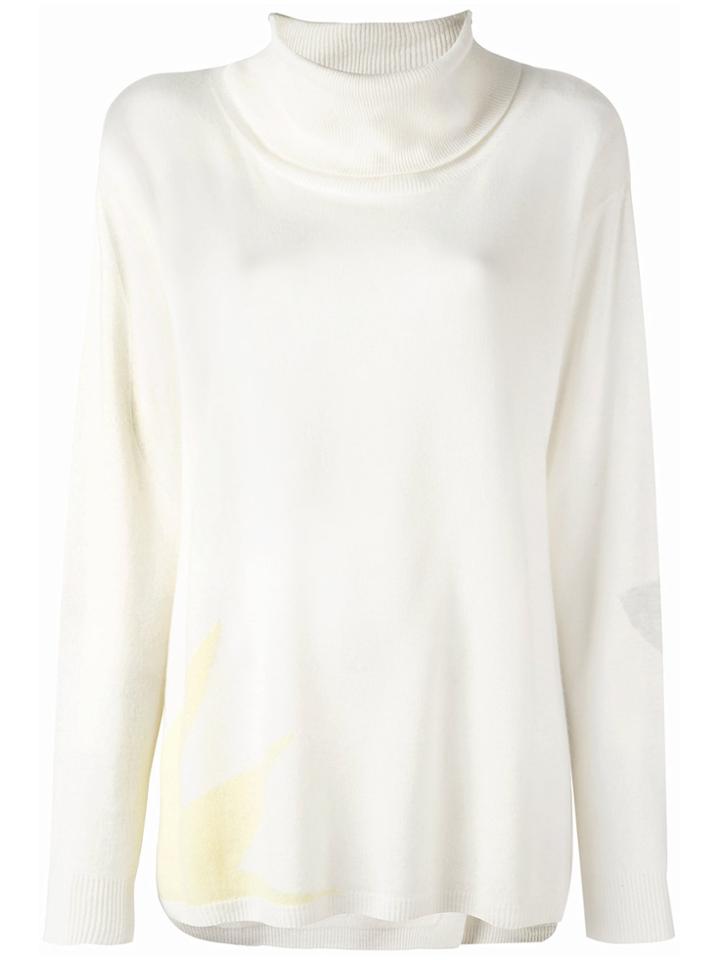 Tsumori Chisato Star Print Roll Neck Top - White