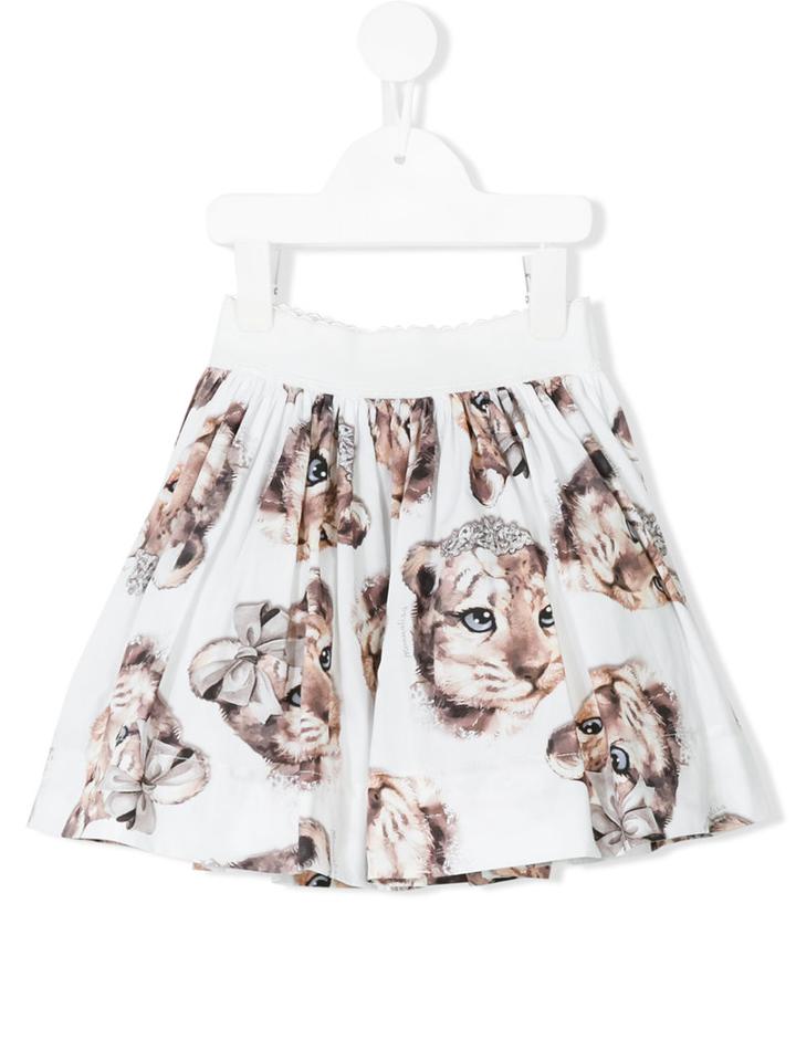 Monnalisa - Cheetah Print Skirt - Kids - Cotton/polyamide - 2 Yrs, White