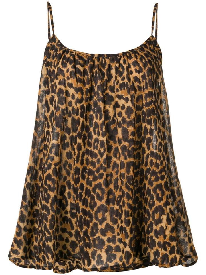 Mes Demoiselles Leopard Flared Top - Brown