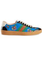 Gucci Nylon And Suede Web Sneakers - Blue