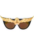 Anna Karin Karlsson 'eaglet' Sunglasses, Women's, Black, Acetate/metal (other)/24kt Gold