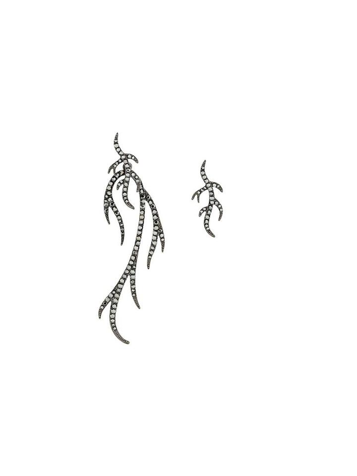 Federica Tosi Branch Studded Earrings, Women's, Black