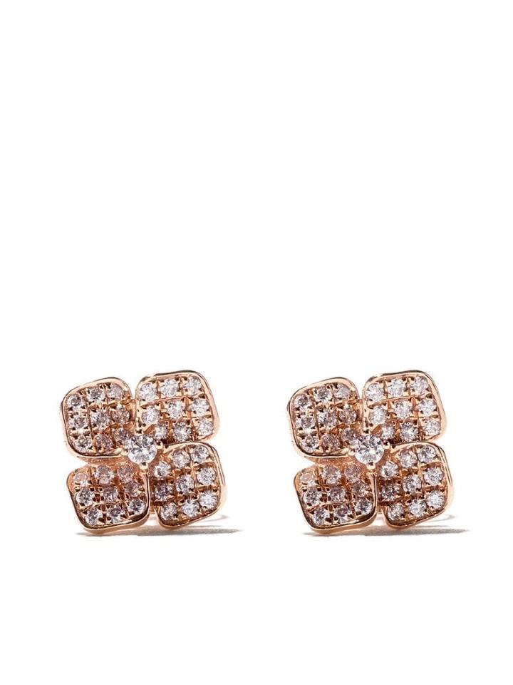 Anita Ko 18kt Rose Gold Diamond Flower Studs