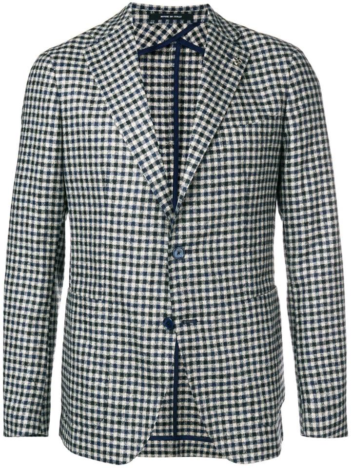 Tagliatore Gingham Print Blazer - Nude & Neutrals