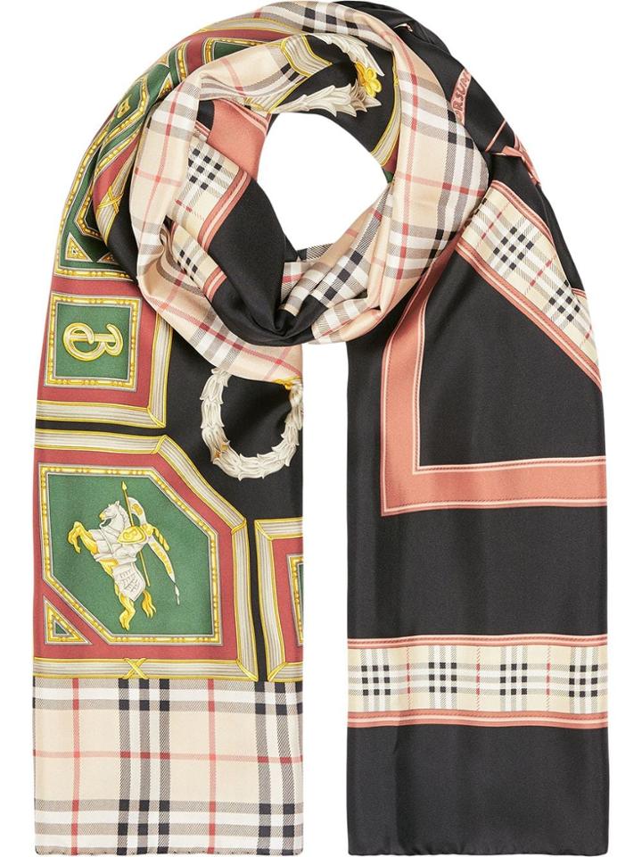 Burberry Archive Scarf Print Silk Scarf - Black