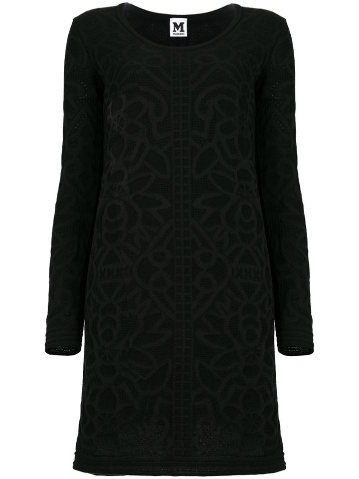 M Missoni Textured Pattern Midi Dress - Black