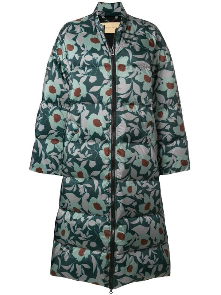 Christian Wijnants Oversized Floral Print Puffer Coat - Green