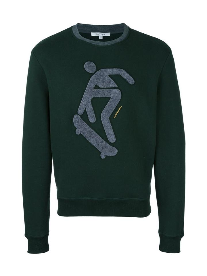 Carven Skateboarding Patch Sweatshirt, Men's, Size: Xl, Green, Cotton