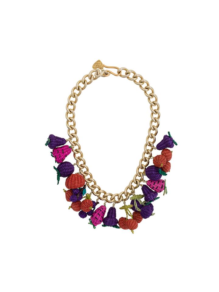 Mercedes Salazar Woven Fruit Necklace - Multicolour