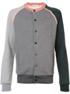 Carven Colour Block Bomber Jacket, Men's, Size: Large, Grey, Cotton