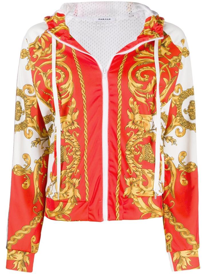 P.a.r.o.s.h. Baroque Print Zipped Hoodie - Orange