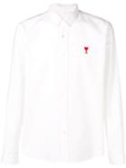 Ami Paris Button-down Shirt Ami De Coeur Chest Patch - White