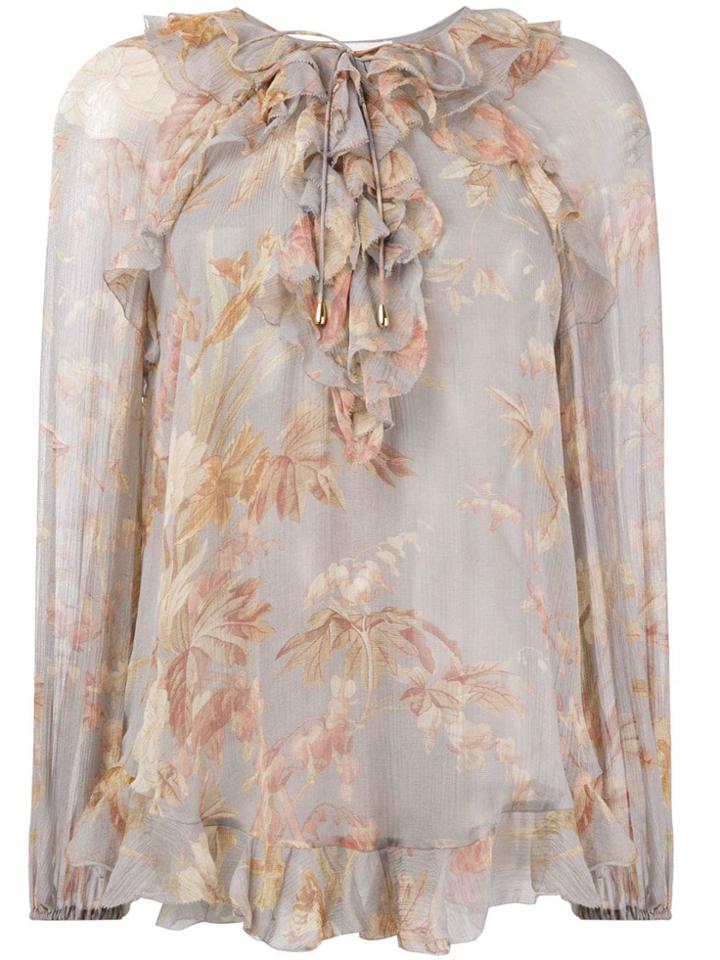 Zimmermann Ruffled Neck Blouse - Blue