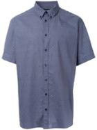 Alexander Mcqueen Micro Skull Print Button Down Shirt, Men's, Size: 17 1/2, Blue, Cotton