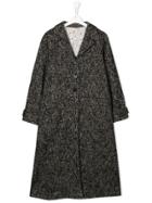Caffe' D'orzo Houndstooth Button Coat - Black