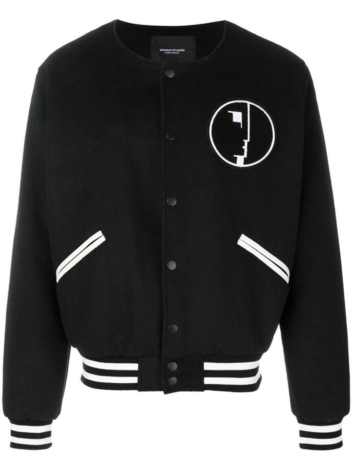 Midnight Studios Patch Bomber Jacket - Black