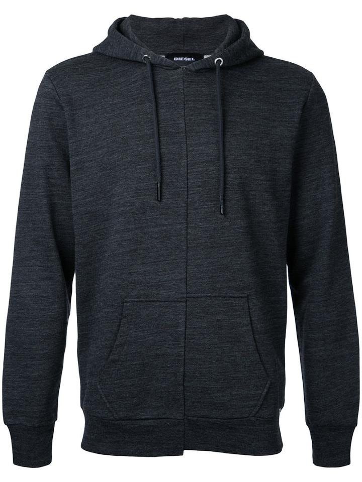 Diesel Plain Hoodie, Men's, Size: Medium, Grey, Cotton/polyester