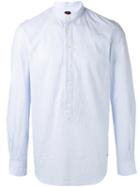 Mp Massimo Piombo - Pinstripe Collarless Shirt - Men - Cotton - 43, White, Cotton
