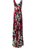 Dolce & Gabbana Daisy And Poppy Print Gown, Women's, Size: 42, Silk/spandex/elastane/polyamide
