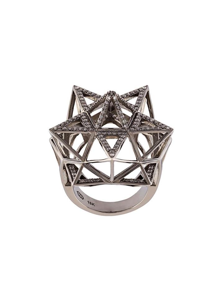 John Brevard Framework Star Diamond Ring, Women's, Size: 7, Metallic, Diamond/18kt Gold