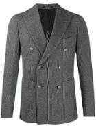 Tagliatore Patterned Double-breasted Suit Jacket - Black