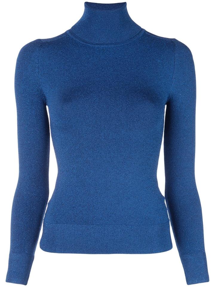 Joostricot Lurex Turtleneck Sweater - Blue