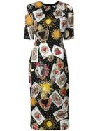 Dolce & Gabbana Playing Cards Print Dress - Black