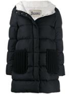 Herno Padded Coat With Knit Details - Black
