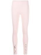 Unravel Project Ribbed Knit Stretch Leggings - Pink