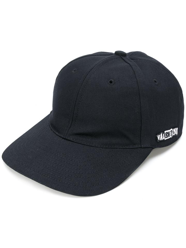 Valentino Valentino Garavani Valentino Garavani Appliquéd Cap - Black