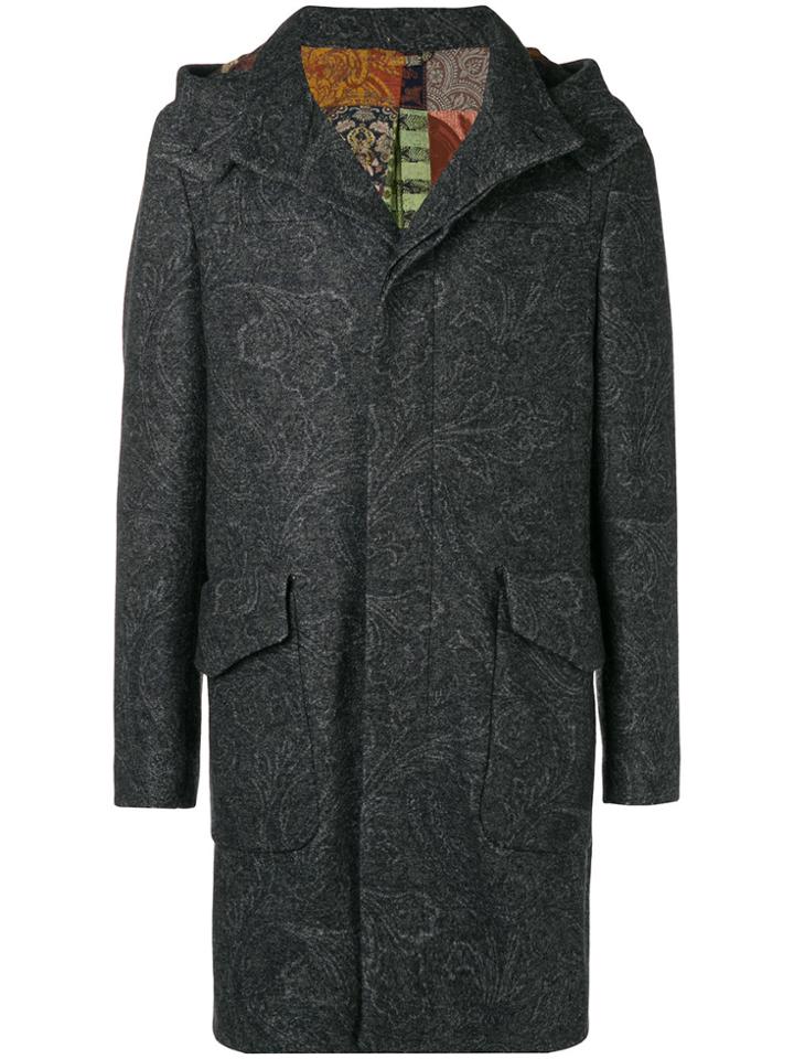 Etro Floral Patterned Coat - Grey
