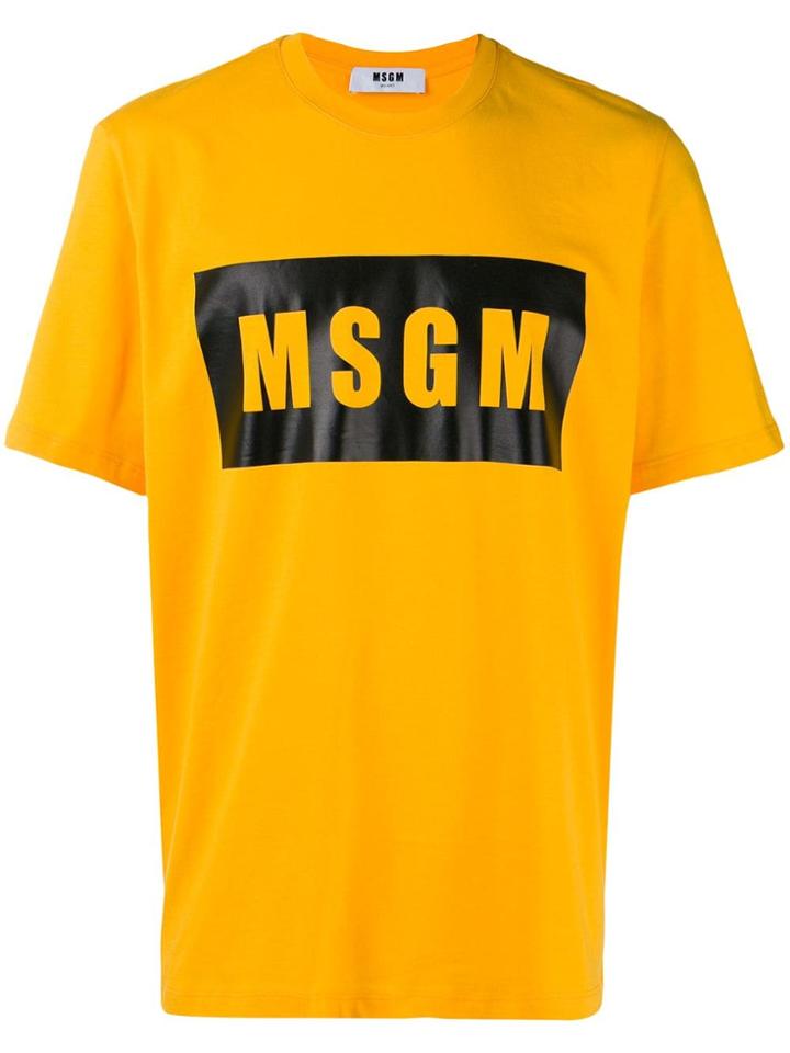 Msgm Logo Print T-shirt - Yellow