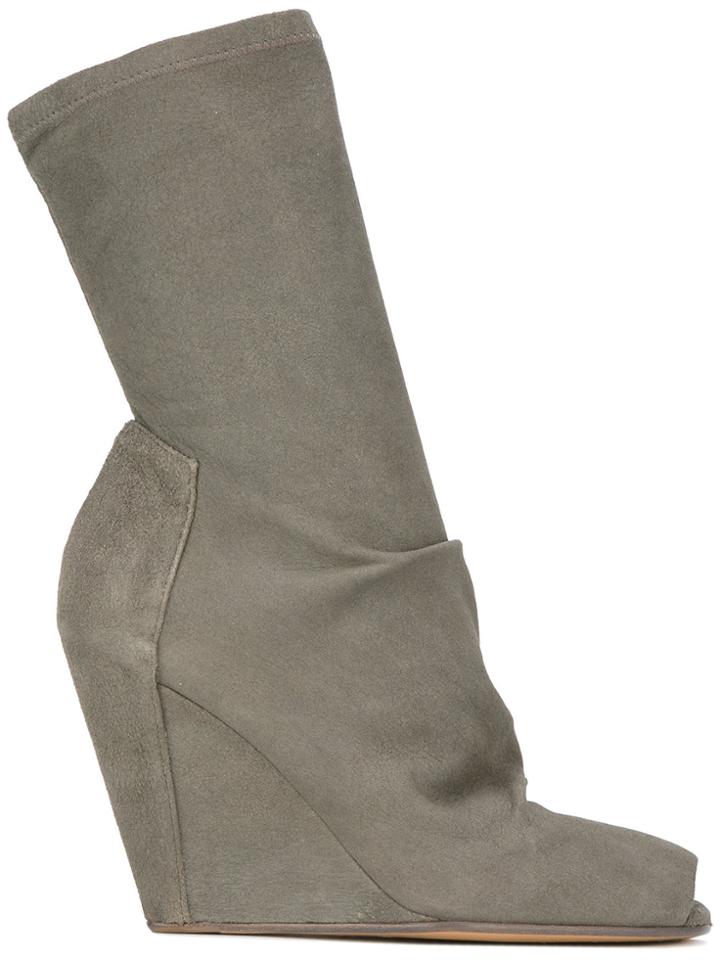 Rick Owens Open-toe Wedge Ankle Boots - Green