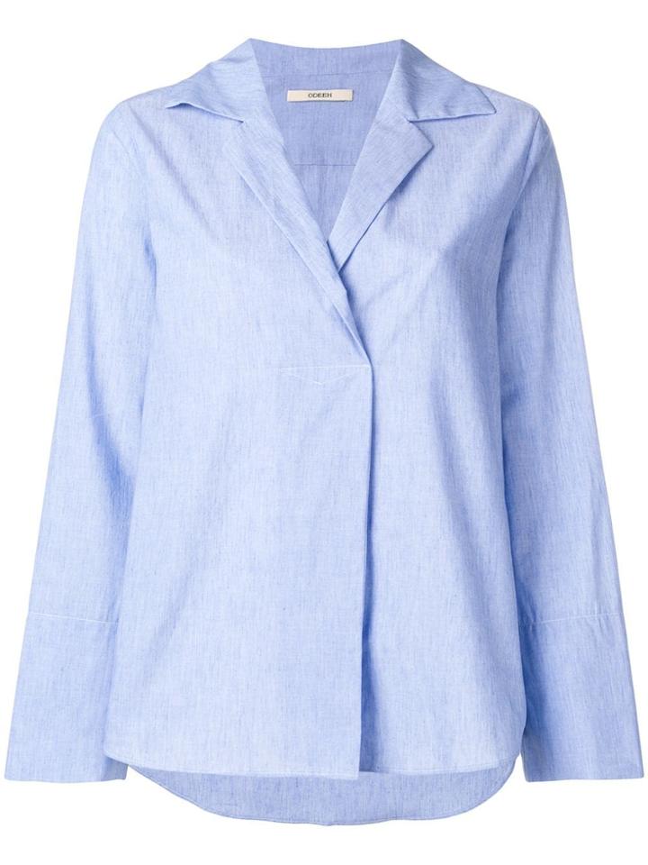 Odeeh Long-sleeve Flared Shirt - Blue