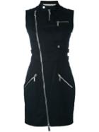Dsquared2 - Zip Detail Twill Dress - Women - Cotton/polyester/spandex/elastane/viscose - 42, Black, Cotton/polyester/spandex/elastane/viscose