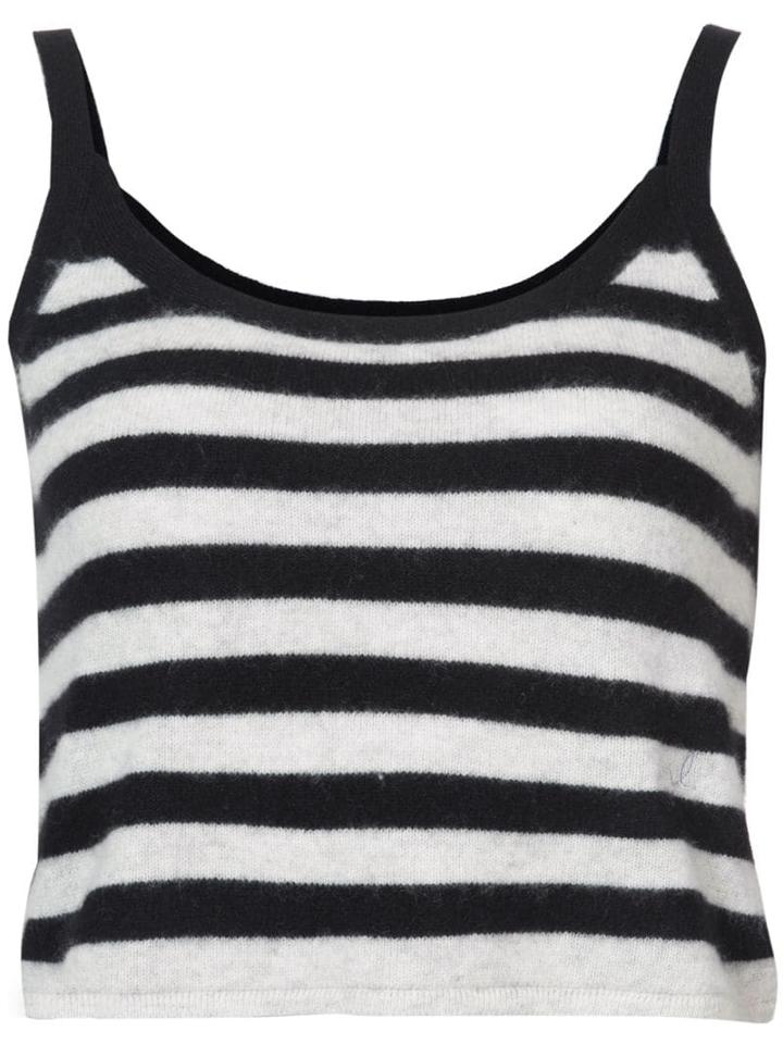 Morgan Lane Cashmere Alice Striped Tank Top - Black