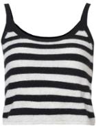 Morgan Lane Cashmere Alice Striped Tank Top - Black