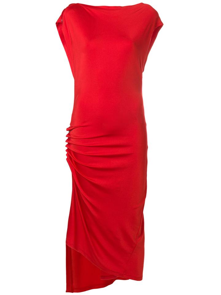 Paco Rabanne Wrap Draped Dress - Red