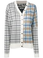 Aalto Plaid Contrast Cardigan - White