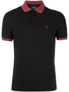Armani Jeans Logo Patch Polo Shirt, Men's, Size: Small, Black, Cotton/spandex/elastane