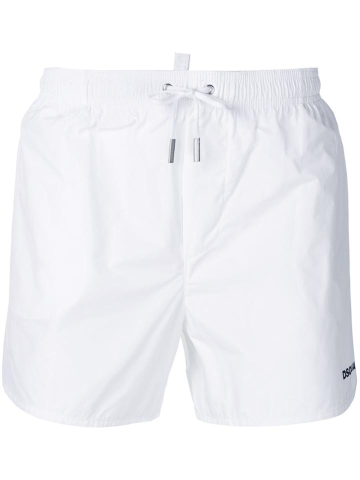 Dsquared2 Drawstring Fitted Swim Shorts - White