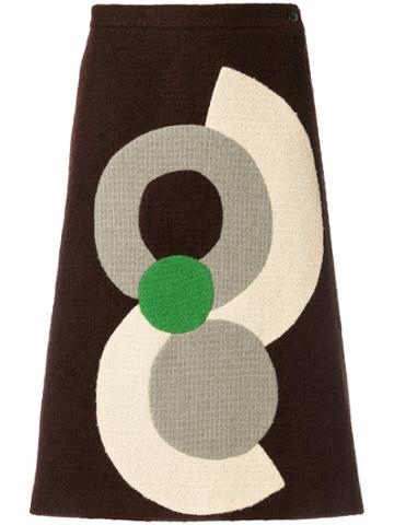 House Of Liza Vintage Patchwork A-line Skirt - Brown